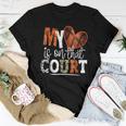 Leopard Basketball Mom My Heart Is On That Court Basketball Women T-shirt Unique Gifts