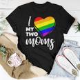 I Love My Two Moms Gay Pride Lgbt FlagLesbian Women T-shirt Unique Gifts