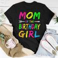 Mom Of The Birthday Girl Glows Retro 80S Party Glow Women T-shirt Unique Gifts