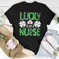 Nurse St Patricks Day Lucky To Be A Nurse Shamrocks Plaid Women T-shirt Personalized Gifts