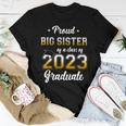 Proud Big Sister Of A Class Of 2023 Graduate Senior Funny Women Crewneck Short T-shirt Personalized Gifts