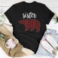 Red Plaid Sister Bear Matching Family Pajama Women T-shirt Unique Gifts
