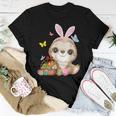 Sloth Bunny Ear With Eggs Basket Easter Costume Rabbit Women T-shirt Unique Gifts