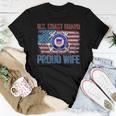 US Coast Guard Proud Wife With American Flag Gift Veteran Women T-shirt Funny Gifts