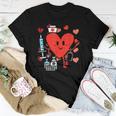 Valentines Day Nurse Heart Funny Nursing Scrub Top Rn Women Women T-shirt Funny Gifts