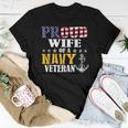 Vintage Proud Wife Of A Navy For Veteran Gifts Women T-shirt Funny Gifts
