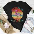 Vintage Retro Senior Class Of 2023 Flamingo Graduation Women T-shirt Unique Gifts
