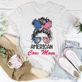 American Cow Mom Messy Hair In Bun Bandana Sunglasses Heifer Women T-shirt Unique Gifts