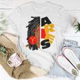 Womens Aries Girl Afro Locs Girl Zodiac Signs Birthday Women T-shirt Unique Gifts