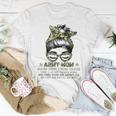 Army Mom Behind Every Strong Soldier For Mom Messy Bun Women Women T-shirt Unique Gifts