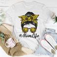 Cute Mom Women Life Sunflower Messy Bun Women T-shirt Unique Gifts