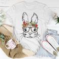 Cute Mom N Girls Easter Bunny With Glasses Leopard Print Women T-shirt Unique Gifts