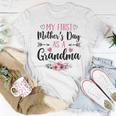 Womens My First As A Grandma Flowers 2023 Women T-shirt Unique Gifts