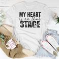 Womens My Heart Is On That Stage Dance Mom Dancer Mama Life Women T-shirt Unique Gifts
