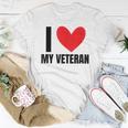 I Love My Veteran Military Wife Dad Boyfriend Usa Women T-shirt Funny Gifts