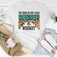Two Things We Dont Chase Cowboys And Whiskey Leopard Retro Women T-shirt Unique Gifts
