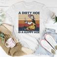 Womens A Dirty Hoe Is A Happy Hoe Vintage Retro Funny Garden Lover Women T-shirt Funny Gifts