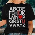 Abc Chalk Alphabet I Love You English Teacher Valentines Day V2 Women T-shirt Gifts for Her