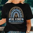 Autism Awareness Be Kind Rainbow Leopard Autism Awareness Women T-shirt Gifts for Her