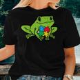 Autism Frog Puzzle Cute Awareness Animal Asd Men Women Kids Women T-shirt Gifts for Her