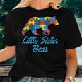 Autism Little Sister Bear Awareness Support Women T-shirt Gifts for Her