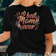 Womens Best Mom Ever Floral Shirt Ladies Flower Women T-shirt Gifts for Her