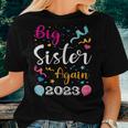 Big Sister Again 2023 Pregnancy Announcement Kids Siblings Women T-shirt Gifts for Her