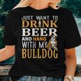 Bulldog Dad Dog Dad & Beer Lover Fathers Day Gift Women T-shirt Gifts for Her