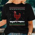 Chicken Christmas Pajama Red Plaid Family Ugly Christmas Women T-shirt Gifts for Her