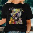 Colorful Baby Pit-Bull Terrier Lover Dad Mom Kidding Women T-shirt Gifts for Her