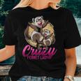 Crazy Ferret Lady Cute Pet Animal Lover Mother Daughter Women T-shirt Gifts for Her