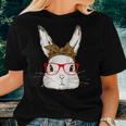 Cute Bunny Mom Leopard Bandana Sunglasses Easter Day Women T-shirt Gifts for Her