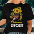 Doberman Mom Sunflower Doberman Women T-shirt Gifts for Her