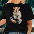English British Bulldog Pocket Funny Mom Dad Kid Lover Gifts Women T-shirt Gifts for Her