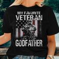 My Favorite Veteran Is My Godfather Usa Flag Women T-shirt Gifts for Her