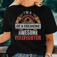 Firefighter Mom Proud Mom Of A Freaking Awesome Firefighter Women T-shirt Gifts for Her
