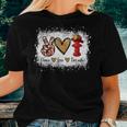 Firefighter Wife Life Peace Love Fire Wife Heart Women T-shirt Gifts for Her