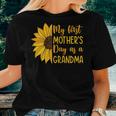 Womens My First As A Grandma Sunflower Women T-shirt Gifts for Her