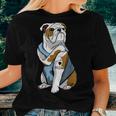 Funny English Bulldog Dog I Love Mom Tattoo Lover Gift Women T-shirt Gifts for Her