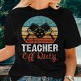 Funny Pickleball Teacher Off Duty Retro Vintage 70S 80S Women T-shirt Gifts for Her