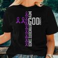 My God Is Stronger Than Pancreatic Cancer Awareness Warrior Women T-shirt Gifts for Her