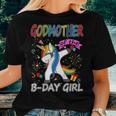 Godmother Of The Birthday Girl Unicorn Dabbing Party Tshirt Women T-shirt Gifts for Her