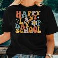 Happy Last Day Of School Groovy Teacher Student Kids Women T-shirt Gifts for Her