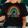 Happy Last Day Of School Rainbow Teacher Student End Of Year Women T-shirt Gifts for Her