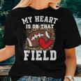 My Heart Is On That Field Football Mom Leopard Women T-shirt Gifts for Her