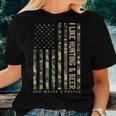 I Like Hunting & Beer And Maybe 3 People Camouflage Us Flag Women T-shirt Gifts for Her