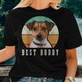 Jack Russell Dad Terrier Mom Best Buddy Retro Vintage Dog Women T-shirt Gifts for Her