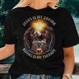 Jesus Is My Savior Riding Is My Therapy Jesus Motorcycle Women T-shirt Gifts for Her