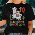 Kids Sloth Riding Llama Cute Llamazing 10Th Birthday Gifts Kids Women T-shirt Gifts for Her