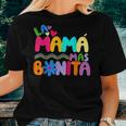 La Mama Mas Bonita Retro Groovy Spanish Women T-shirt Gifts for Her